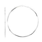 Sterling Silver 60mm Diamond Cut Endless Earring